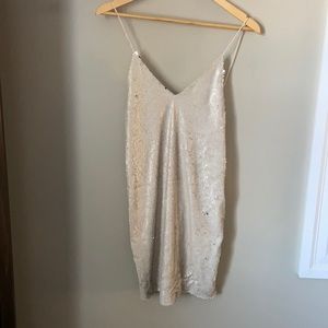 Cream sequence dress